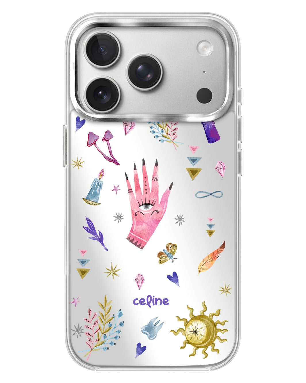 iPhone Mirror Case - Purple Boho